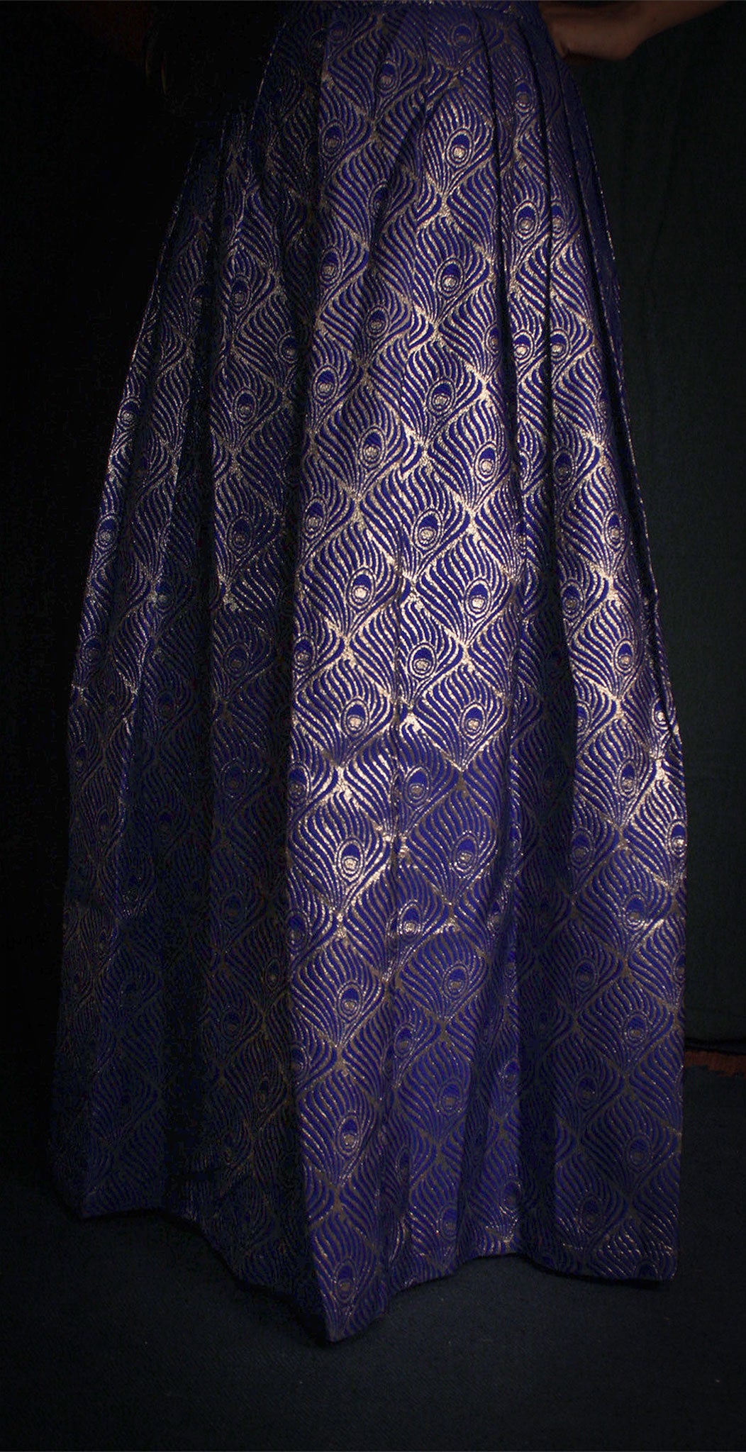 Blue peacock motif skirt TheKefiHouse