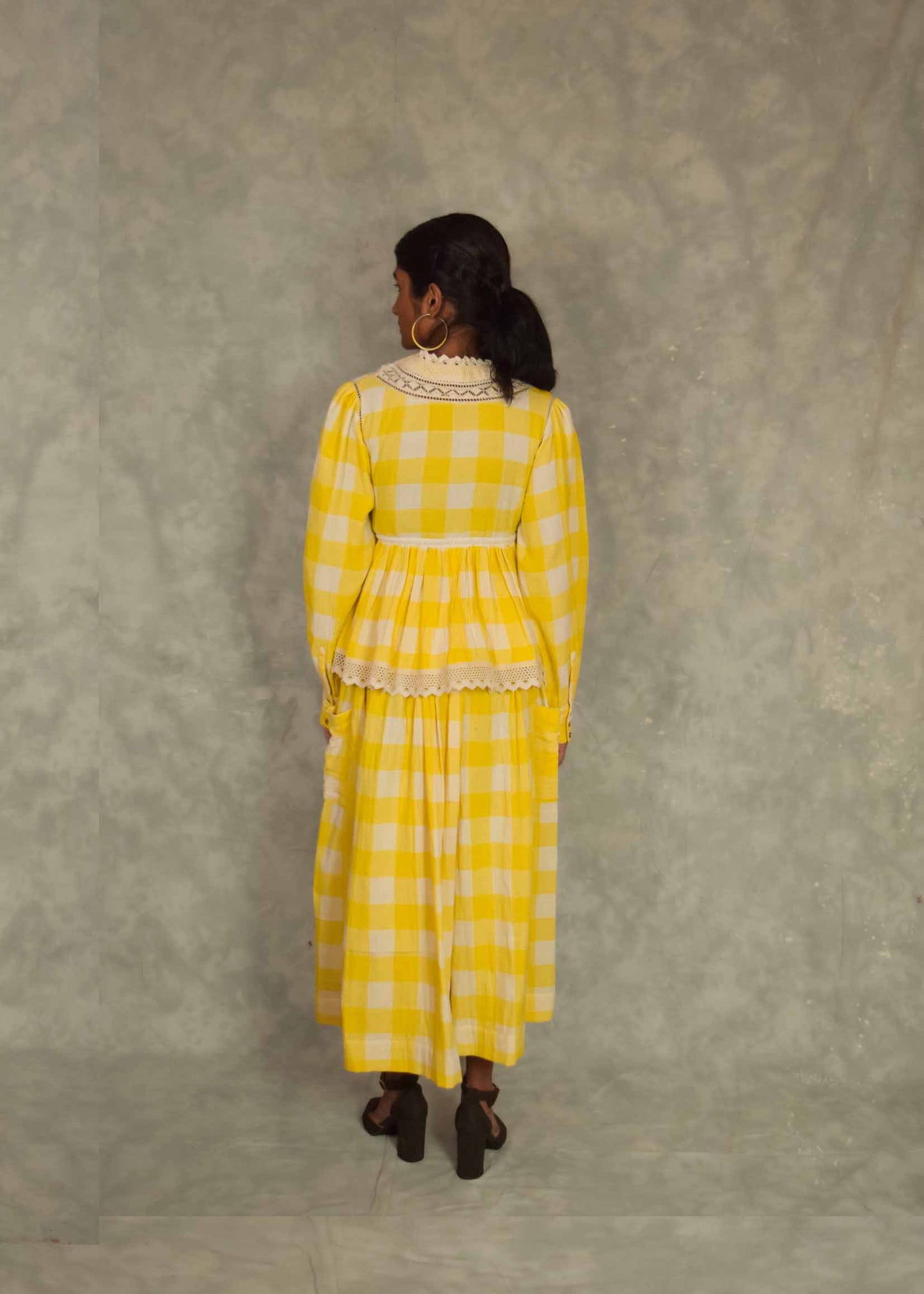 Veni Skirt - yellow checks TheKefiHouse