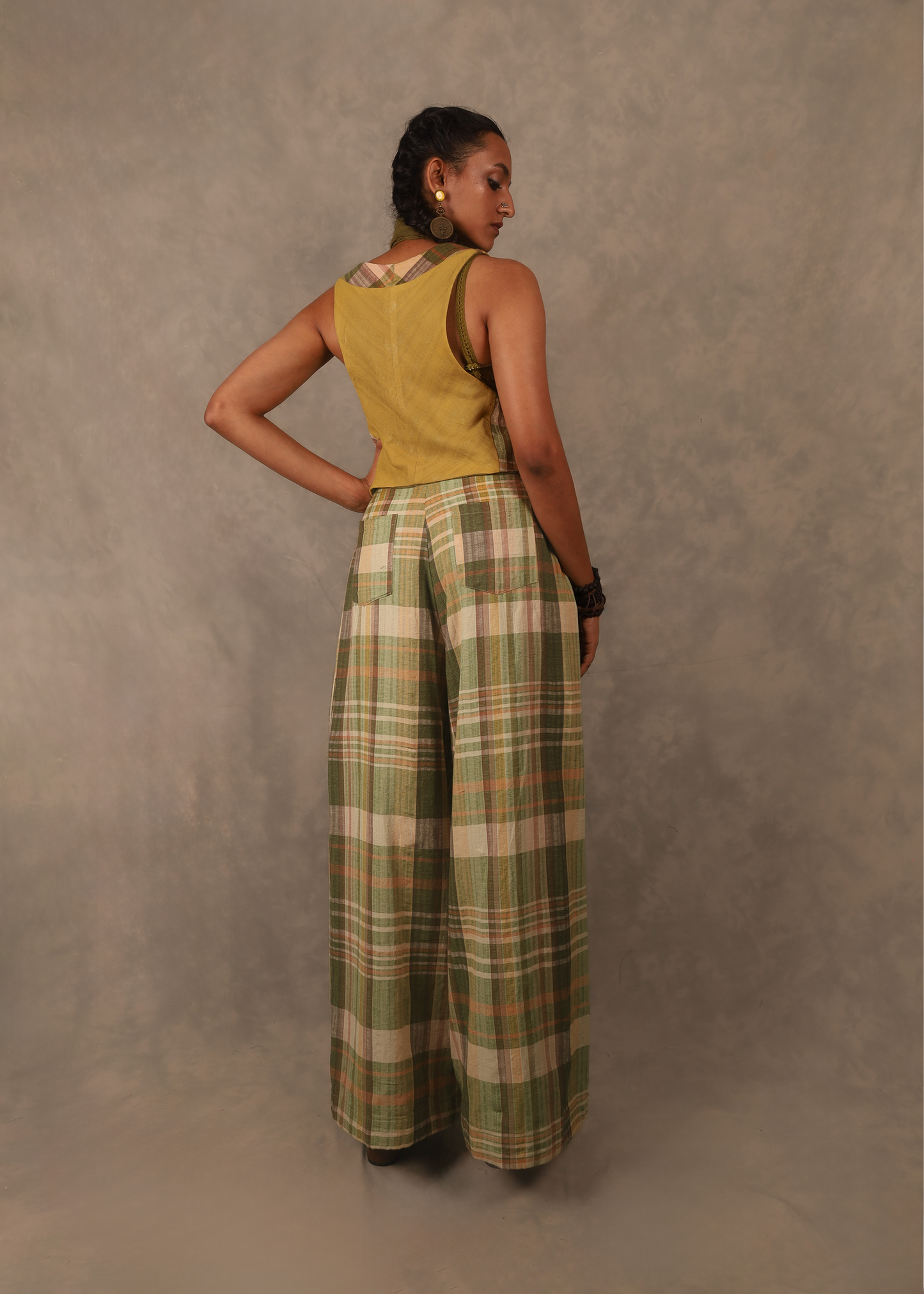Gazzette Trousers - Green Plaids TheKefiHouse