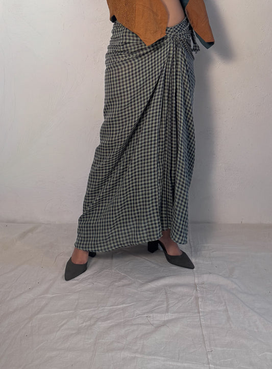 Antaria wrap skirt - Gingham Check
