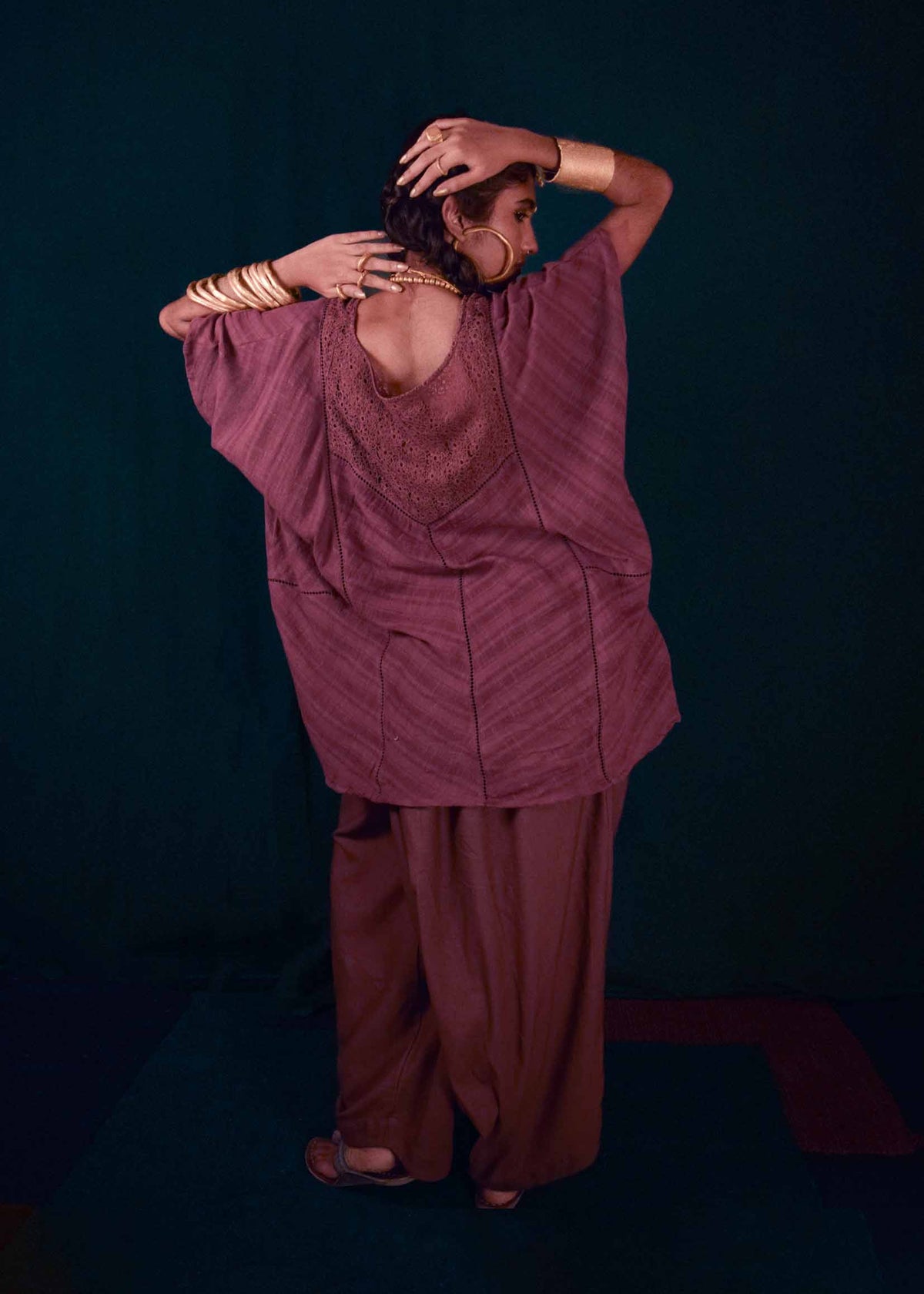 Khumaar kaftaan - Dusty orchid TheKefiHouse