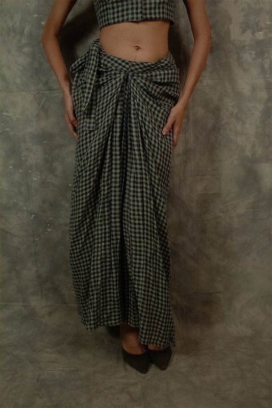 Antaria wrap skirt - Gingham Check TheKefiHouse