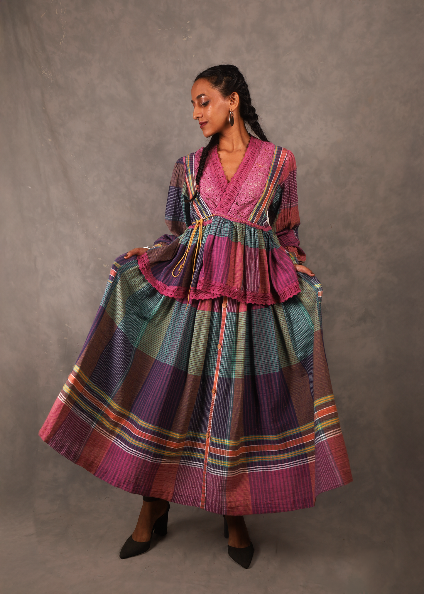 Kefi Swirl Top - Multi Check TheKefiHouse
