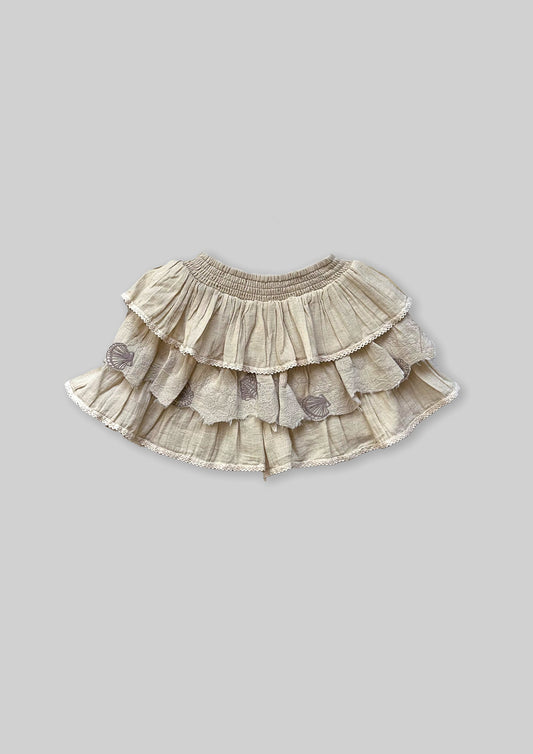 Layered Skort - Off white TheKefiHouse