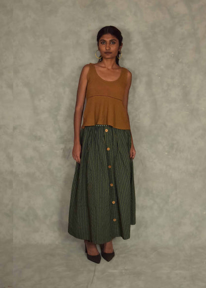 Veni  Skirt - Eucalyptus plaids TheKefiHouse