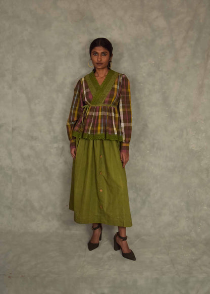 Swirl Top - Brown plaids TheKefiHouse