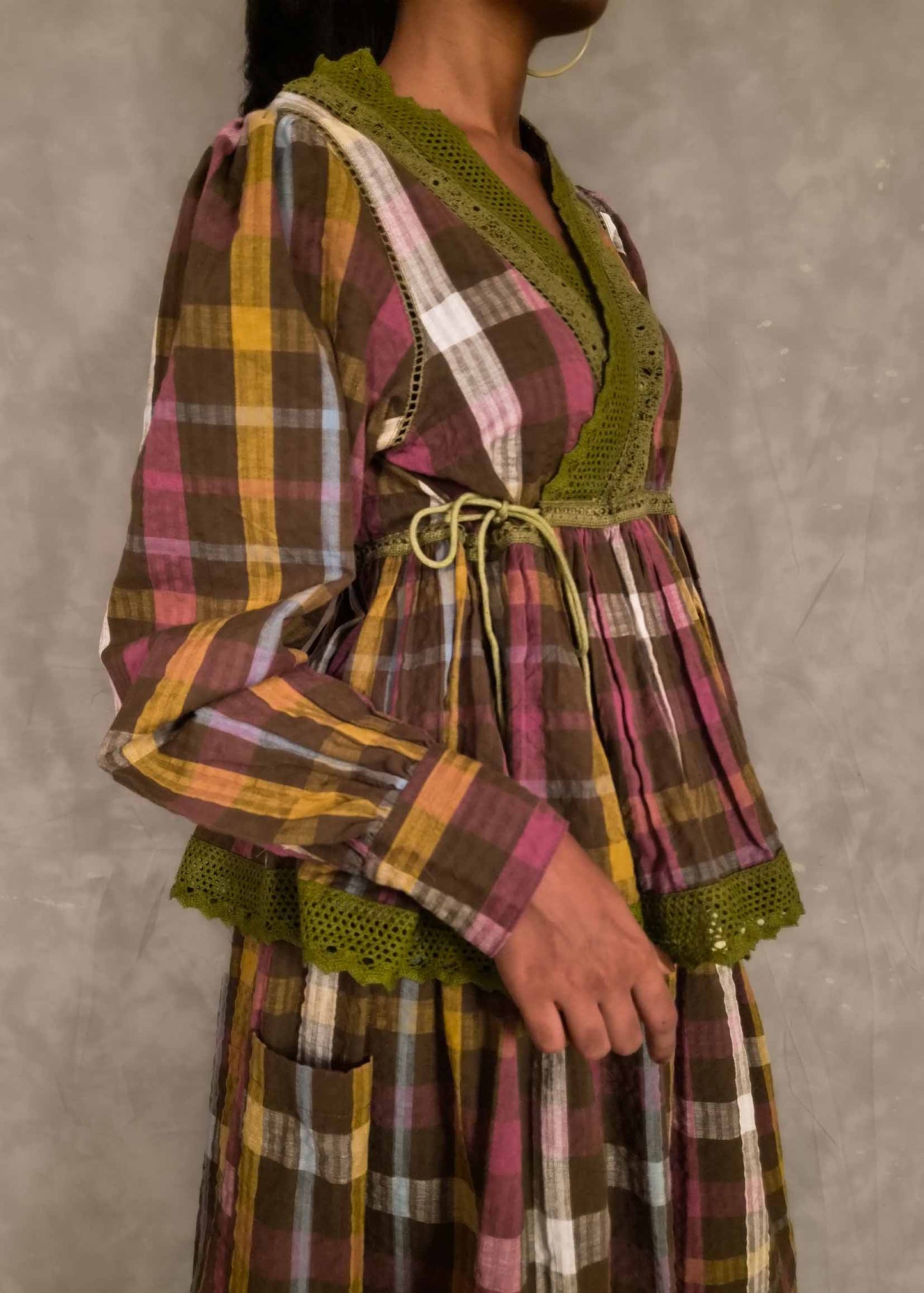 Swirl Top - Brown plaids TheKefiHouse