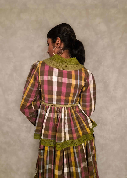 Swirl Top - Brown plaids TheKefiHouse