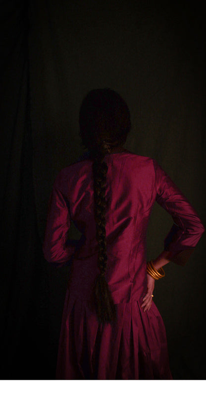 Reversible kantha wine jacket TheKefiHouse