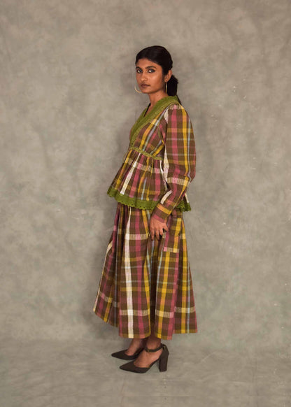 Swirl Top - Brown plaids TheKefiHouse