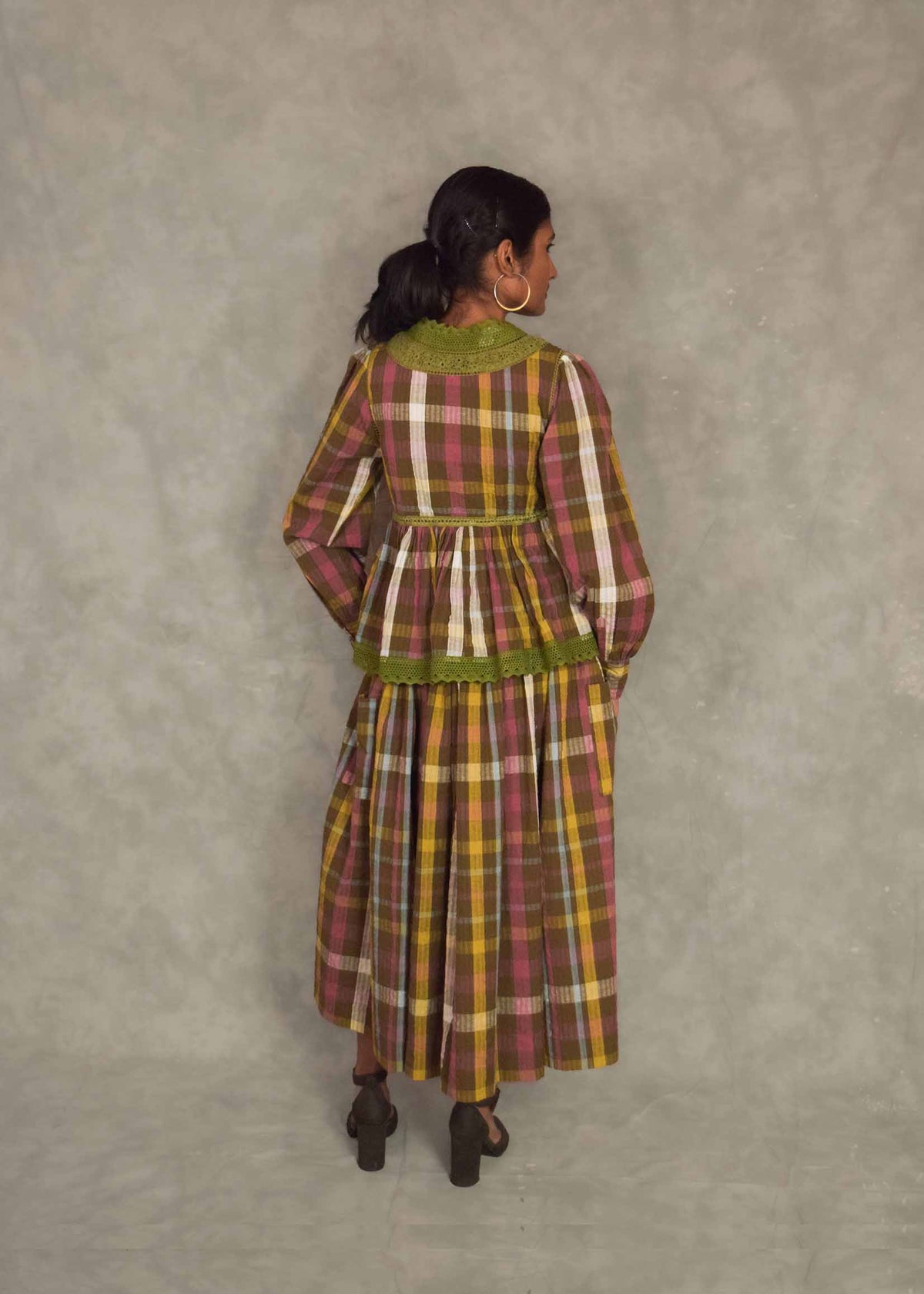 Swirl Top - Brown plaids TheKefiHouse