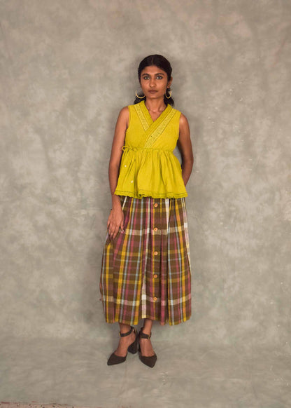 Veni  Skirt - Brown plaids TheKefiHouse