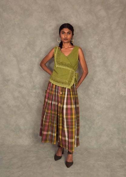 Veni  Skirt - Brown plaids TheKefiHouse