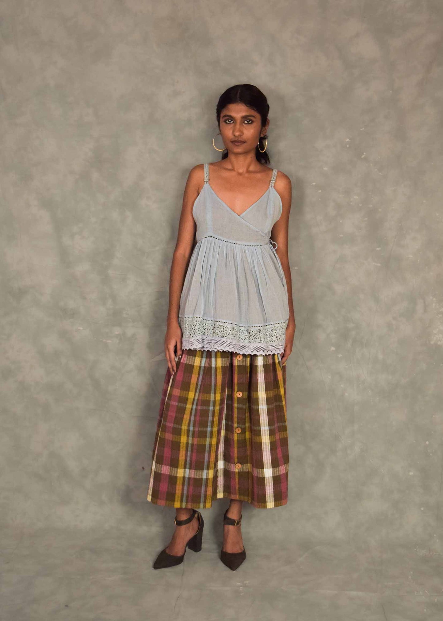 Veni  Skirt - Brown plaids TheKefiHouse
