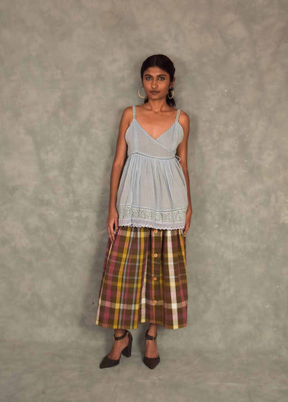 Veni  Skirt - Brown plaids TheKefiHouse