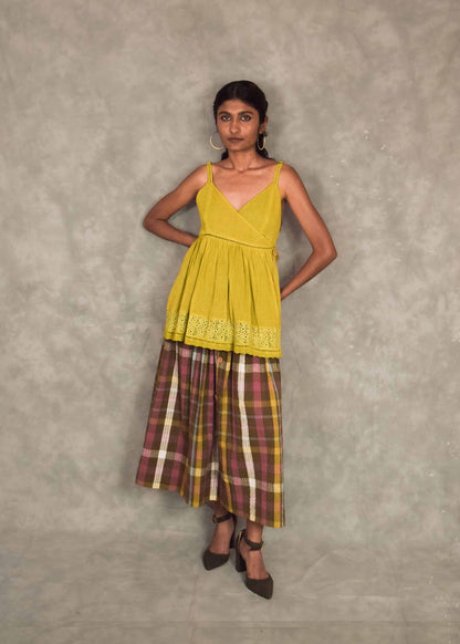 Veni  Skirt - Brown plaids TheKefiHouse