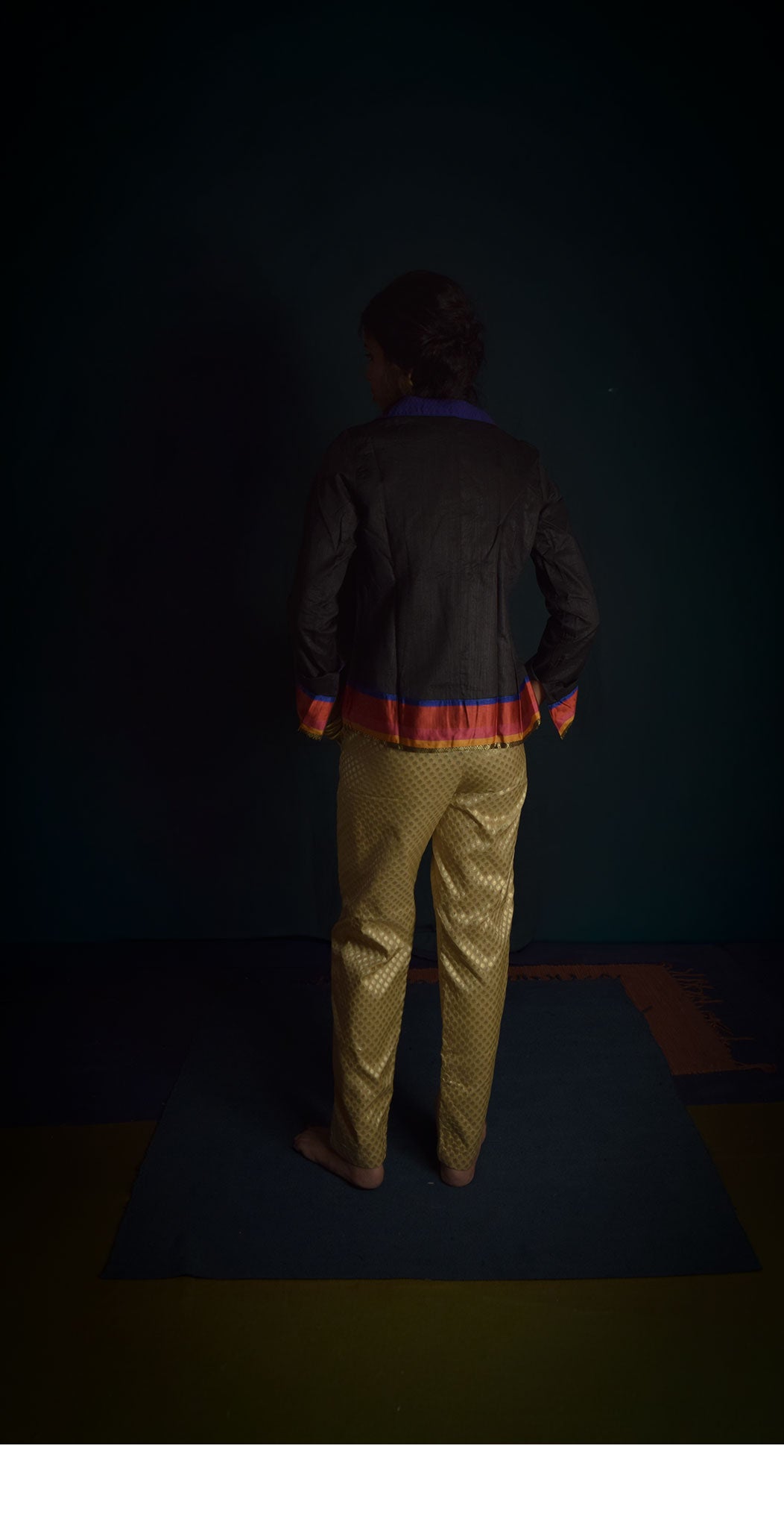 Black silk reversible jacket TheKefiHouse