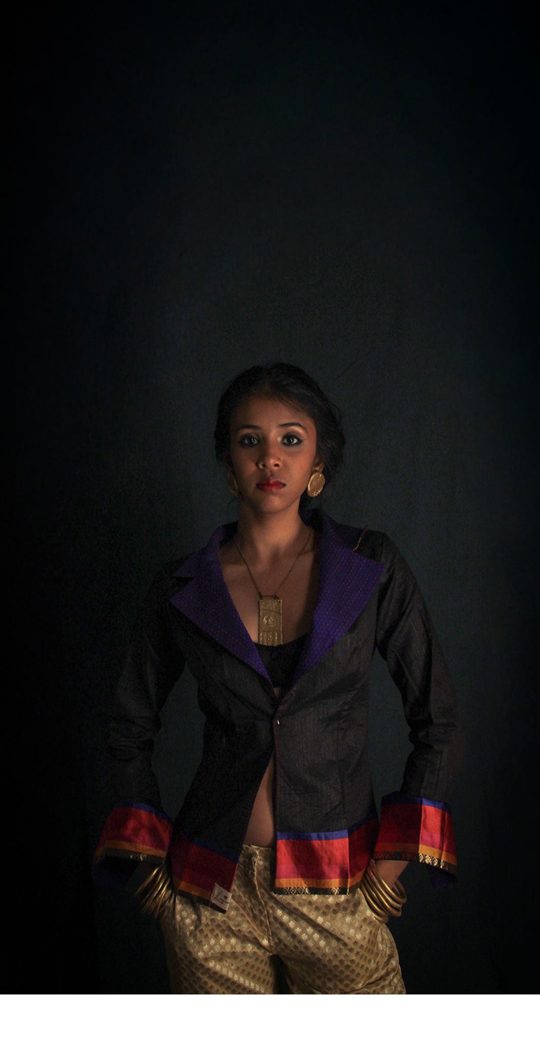 Black silk reversible jacket TheKefiHouse