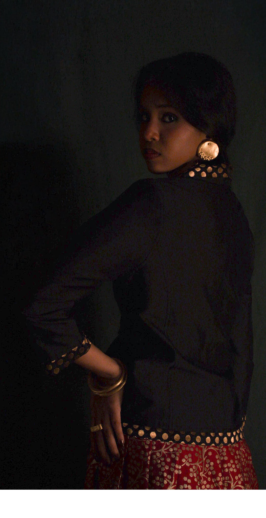 Black brocade lapel jacket TheKefiHouse