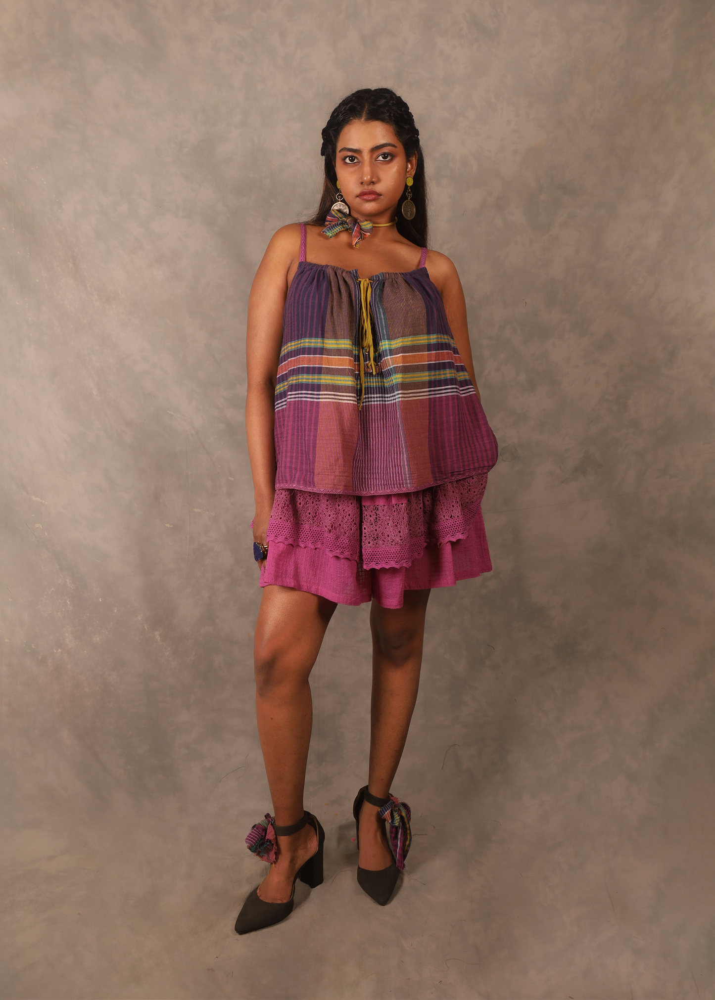 Tanz  Playsuit -  Antique Fuchsia TheKefiHouse