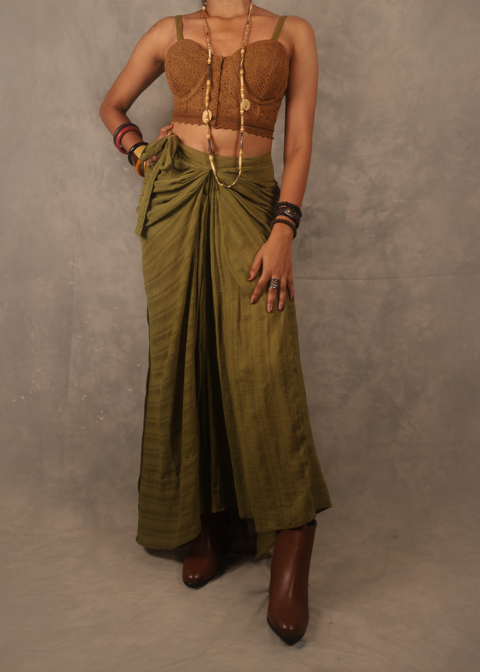 Kefi Gathered wrap skirt - Henna TheKefiHouse