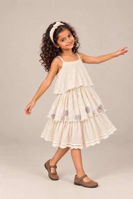 Layered Dress - Off white TheKefiHouse
