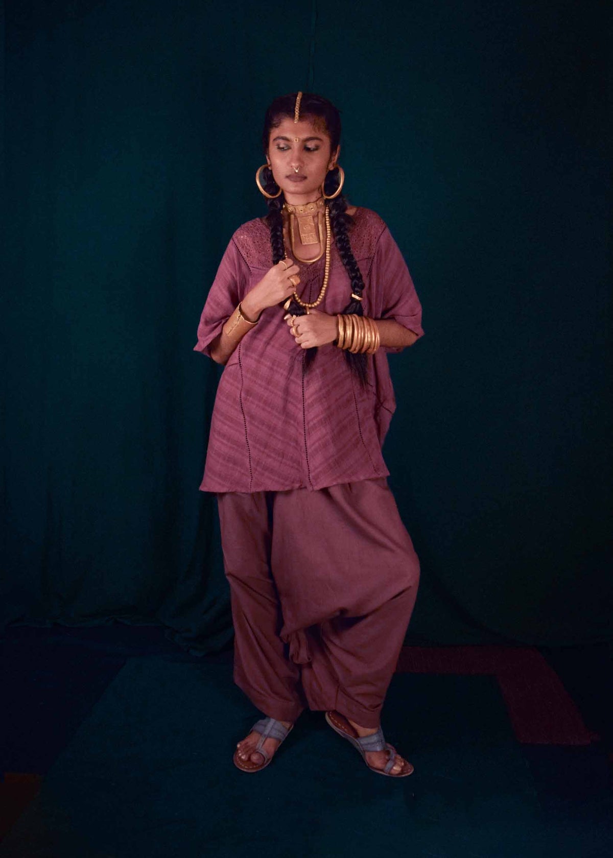 Khumaar kaftaan - Dusty orchid TheKefiHouse