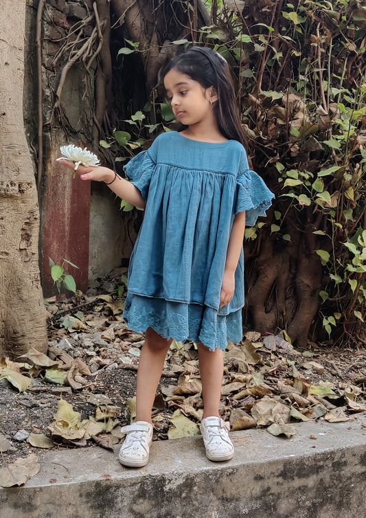 Flutter Dress - Rain Blue TheKefiHouse