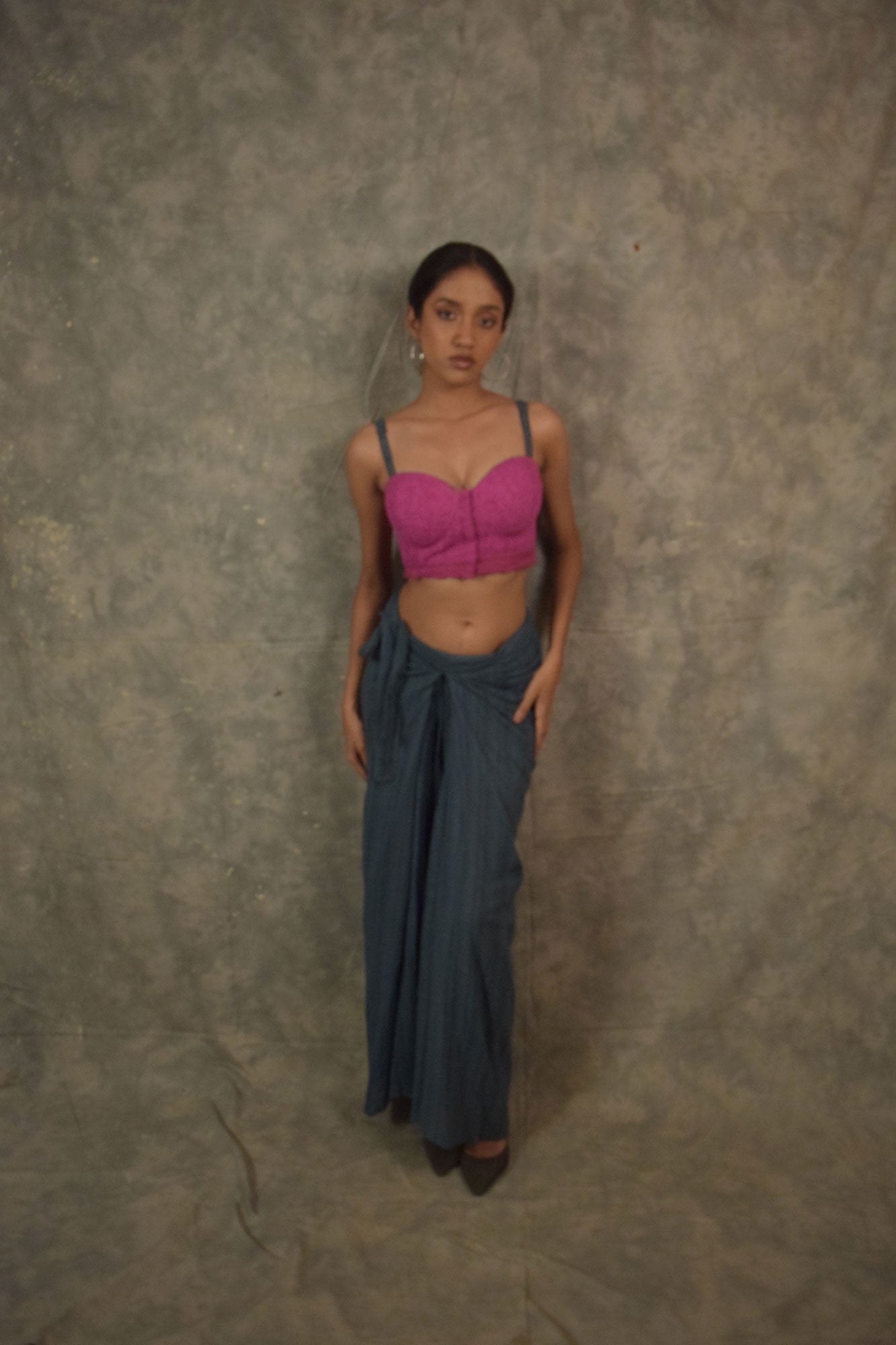 Lace Choli Top - Antique Fuchsia TheKefiHouse