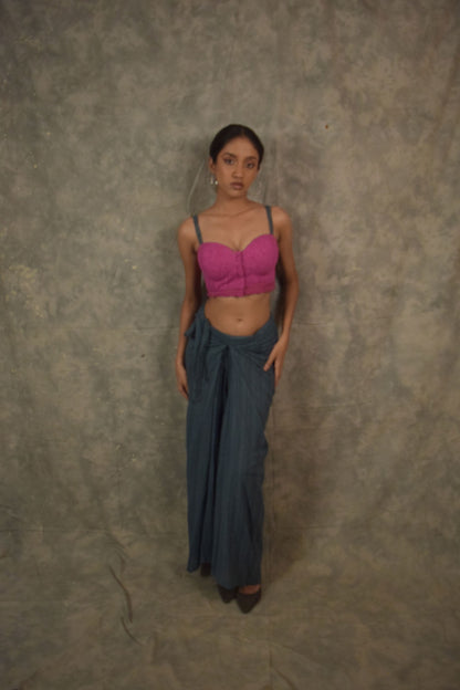 Lace Choli Top - Antique Fuchsia TheKefiHouse