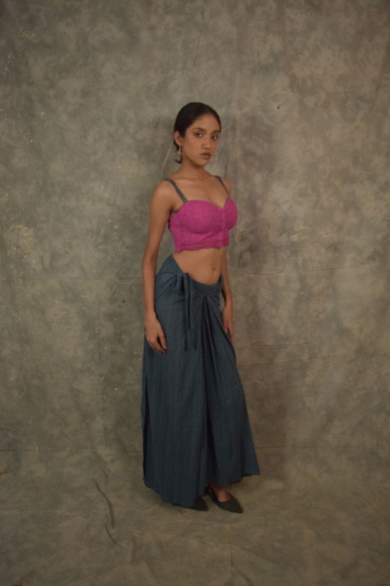 Lace Choli Top - Antique Fuchsia TheKefiHouse