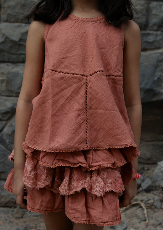 Layered Skort - Blush Pink TheKefiHouse