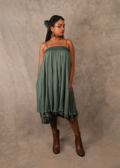 Kefi Smocked Dress - Eucalyptus TheKefiHouse
