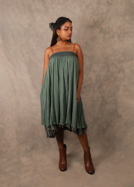 Kefi Smocked Dress - Eucalyptus TheKefiHouse