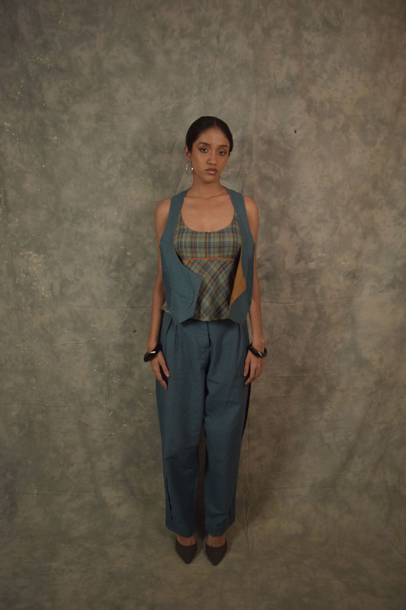 Reversible Jerkin - Pine/Lapiz TheKefiHouse