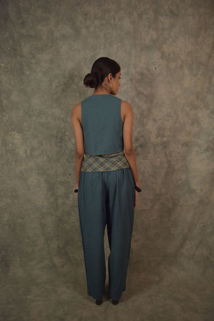 Reversible Jerkin - Pine/Lapiz TheKefiHouse