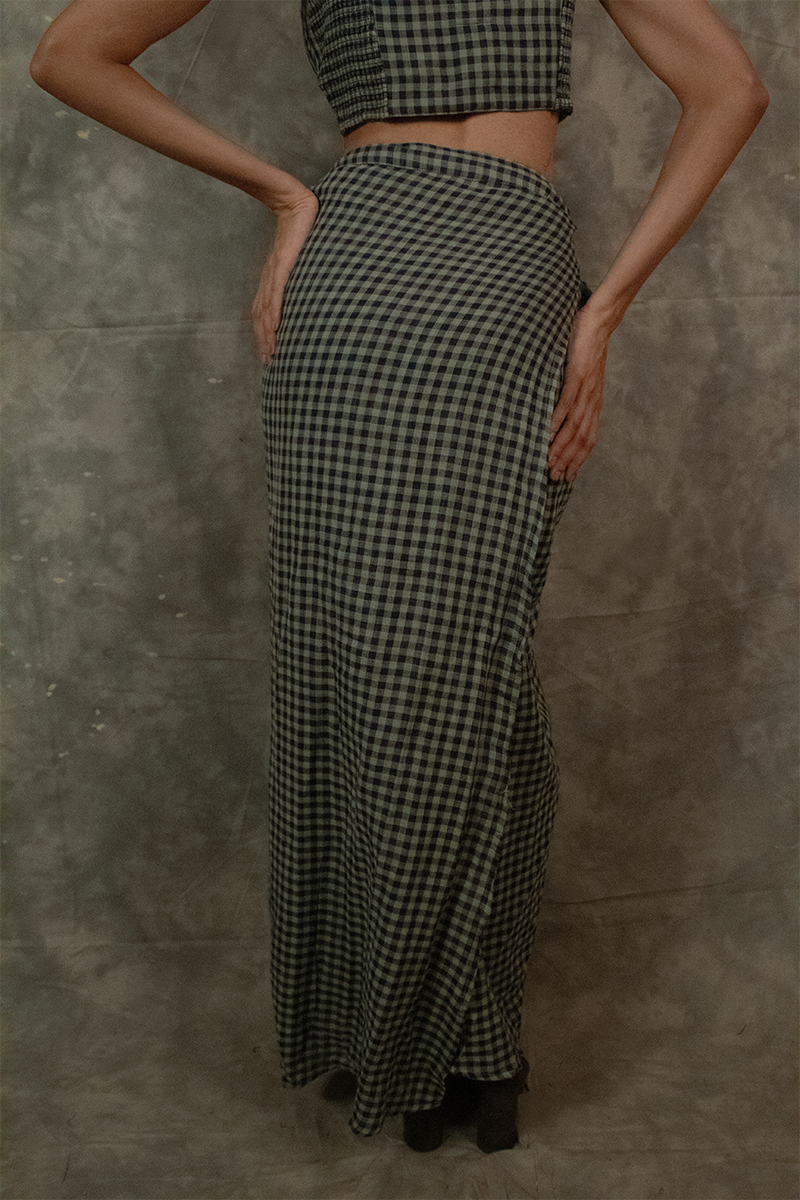 Antaria wrap skirt  - Gingham Check TheKefiHouse