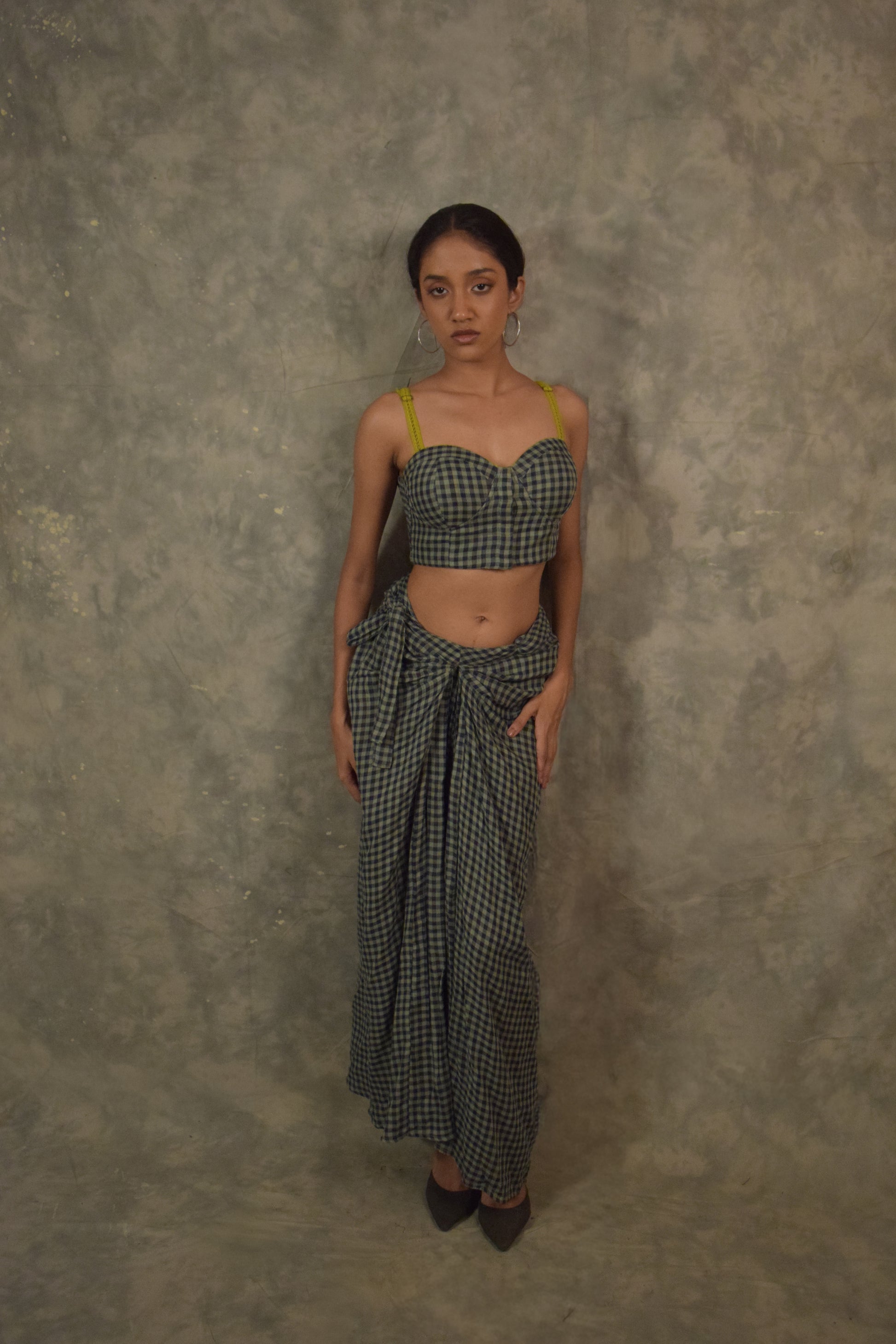 Antaria wrap skirt  - Gingham Check TheKefiHouse