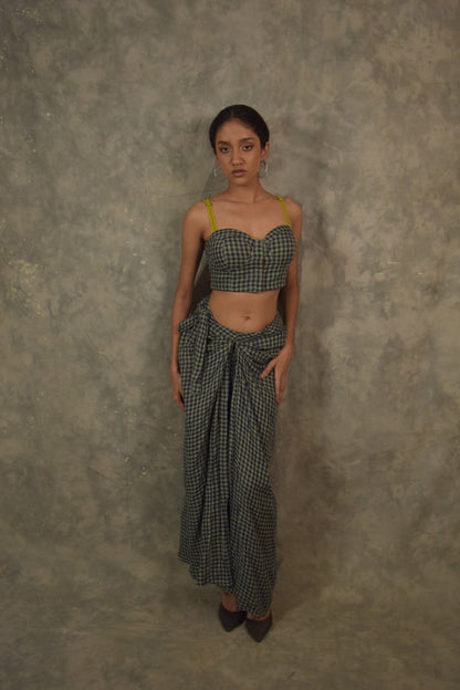 Antaria wrap skirt  - Gingham Check TheKefiHouse