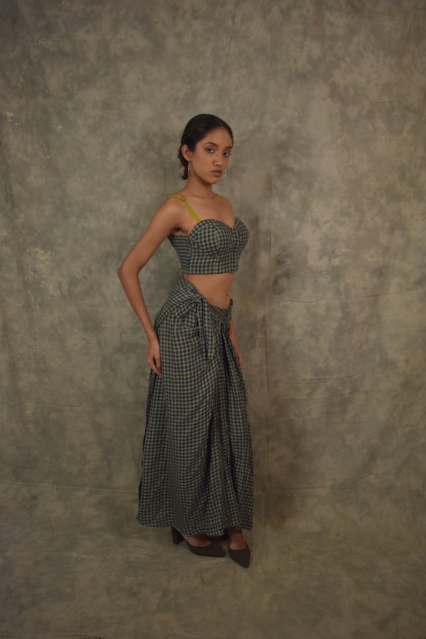 Antaria wrap skirt  - Gingham Check TheKefiHouse