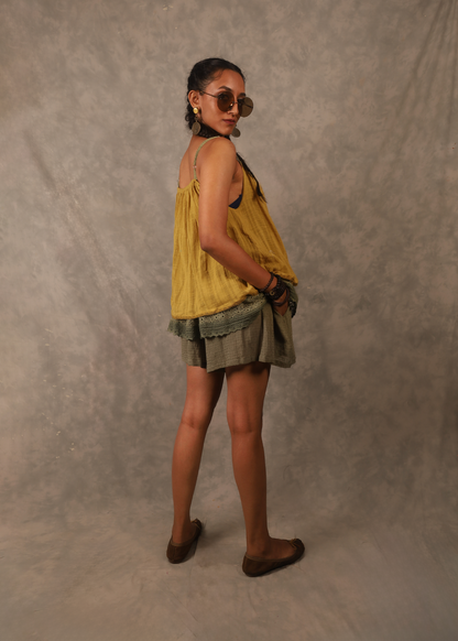 Tanz  Playsuit - Grass cloth TheKefiHouse