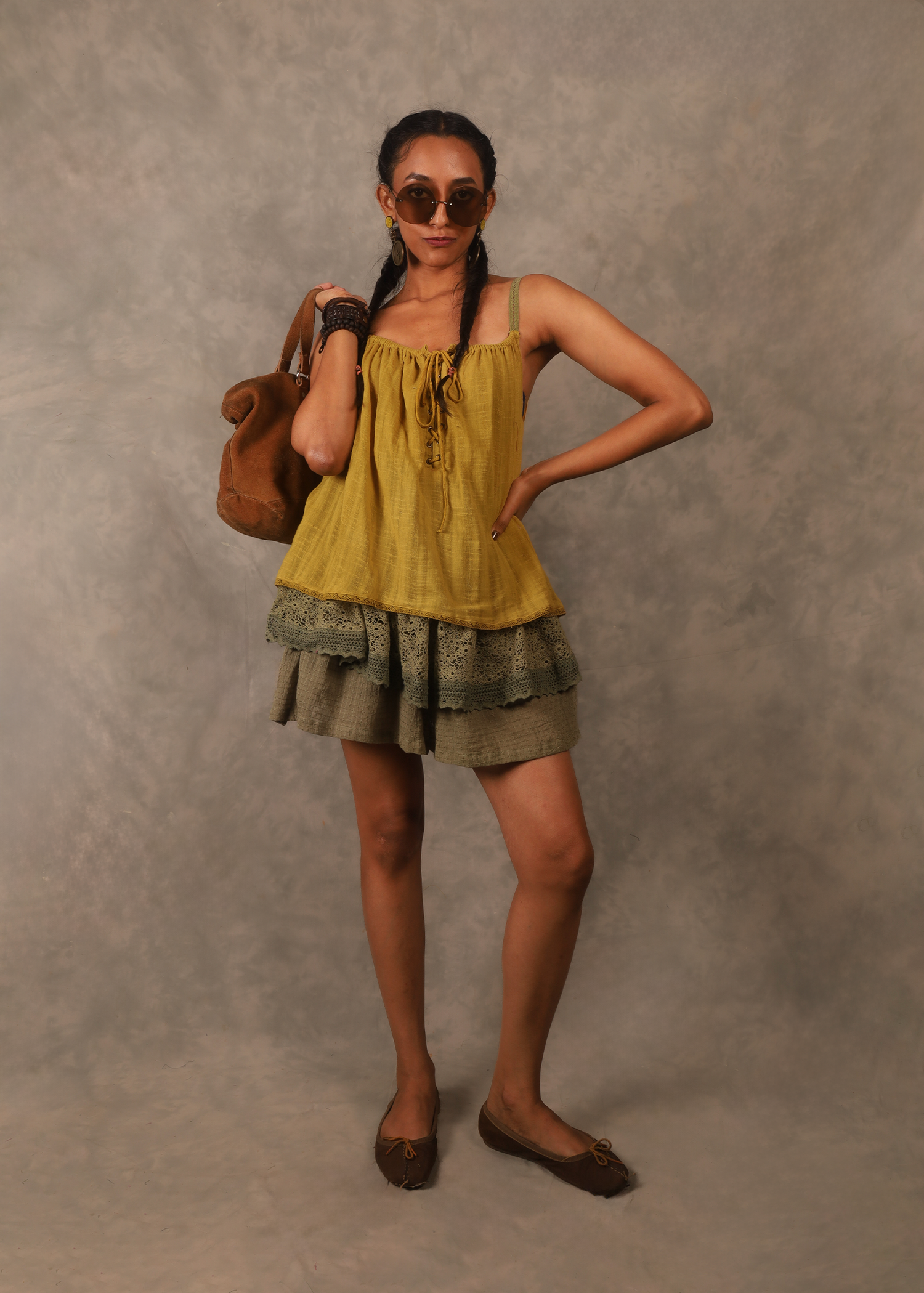 Tanz  Playsuit - Grass cloth TheKefiHouse