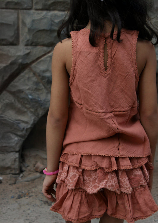 Layered Skort - Blush Pink TheKefiHouse