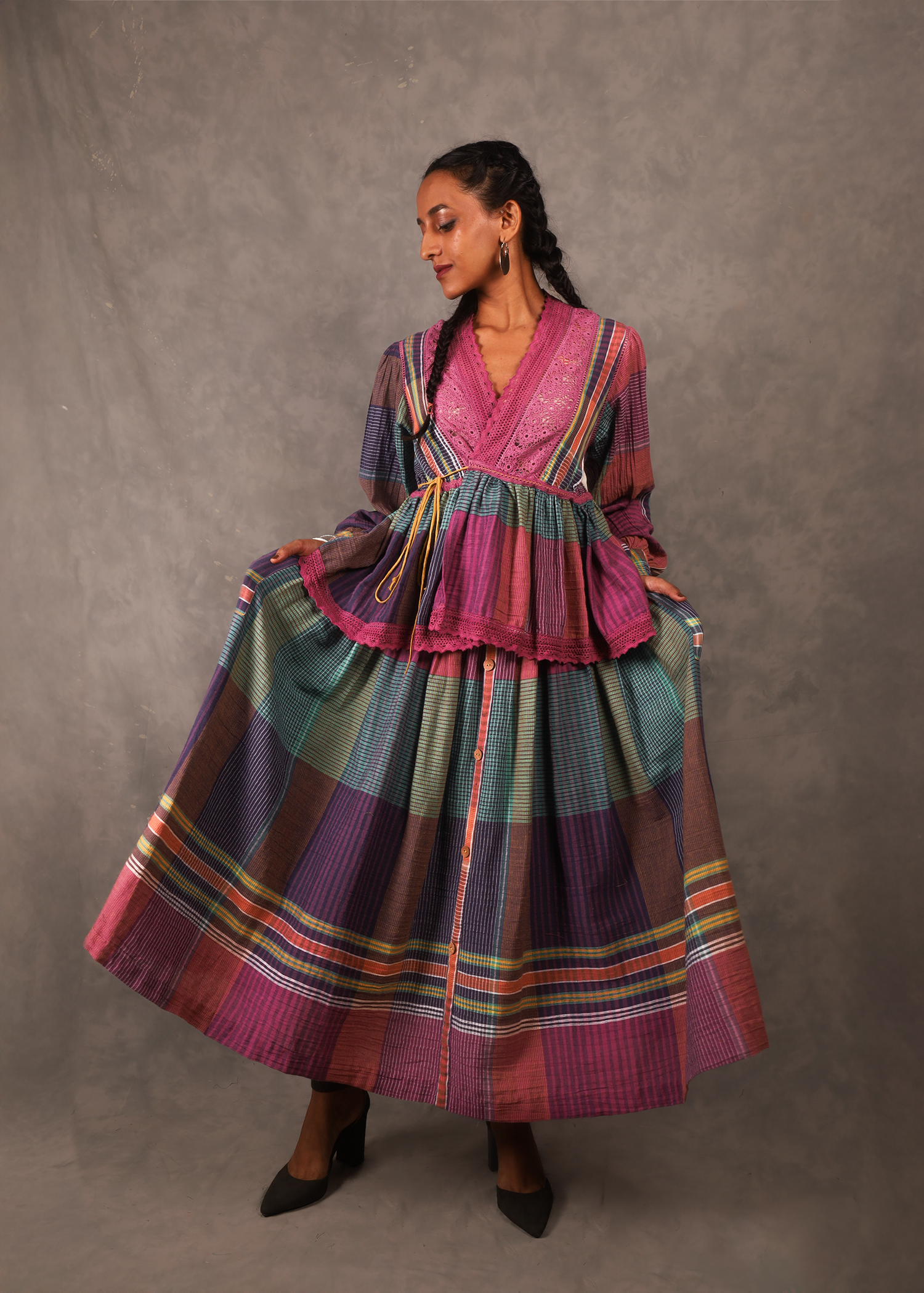 Kefi Swirl Top - Multi Check TheKefiHouse