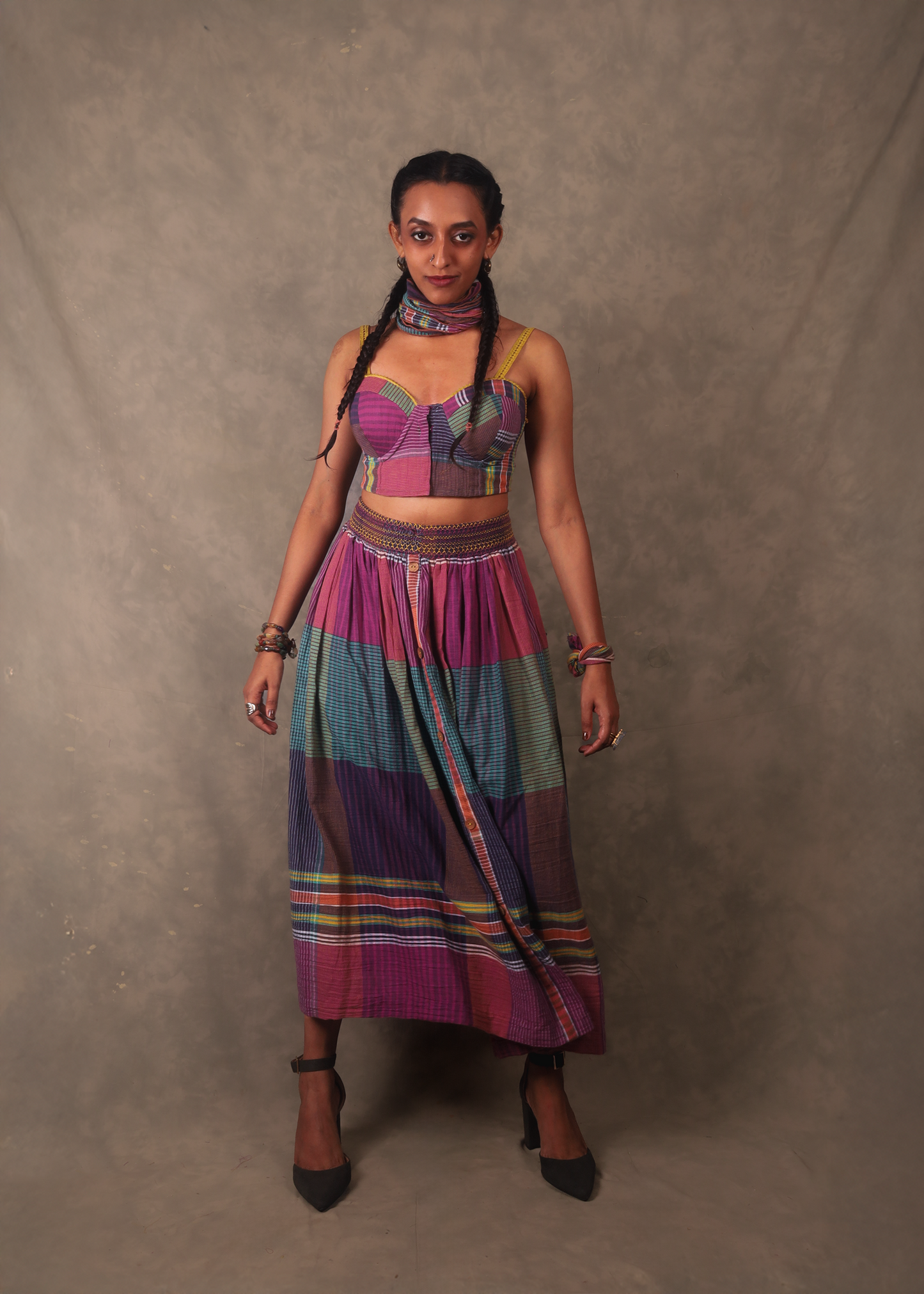 Kefi Bralette -Multi Check TheKefiHouse