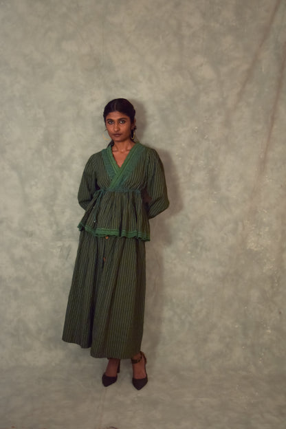 Veni  Skirt - Eucalyptus plaids TheKefiHouse