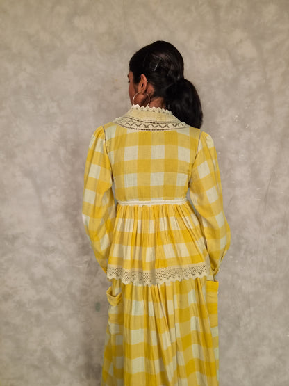 Swirl Top - Yellow checks TheKefiHouse