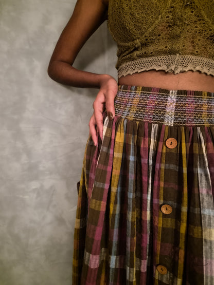 Veni  Skirt - Brown plaids TheKefiHouse