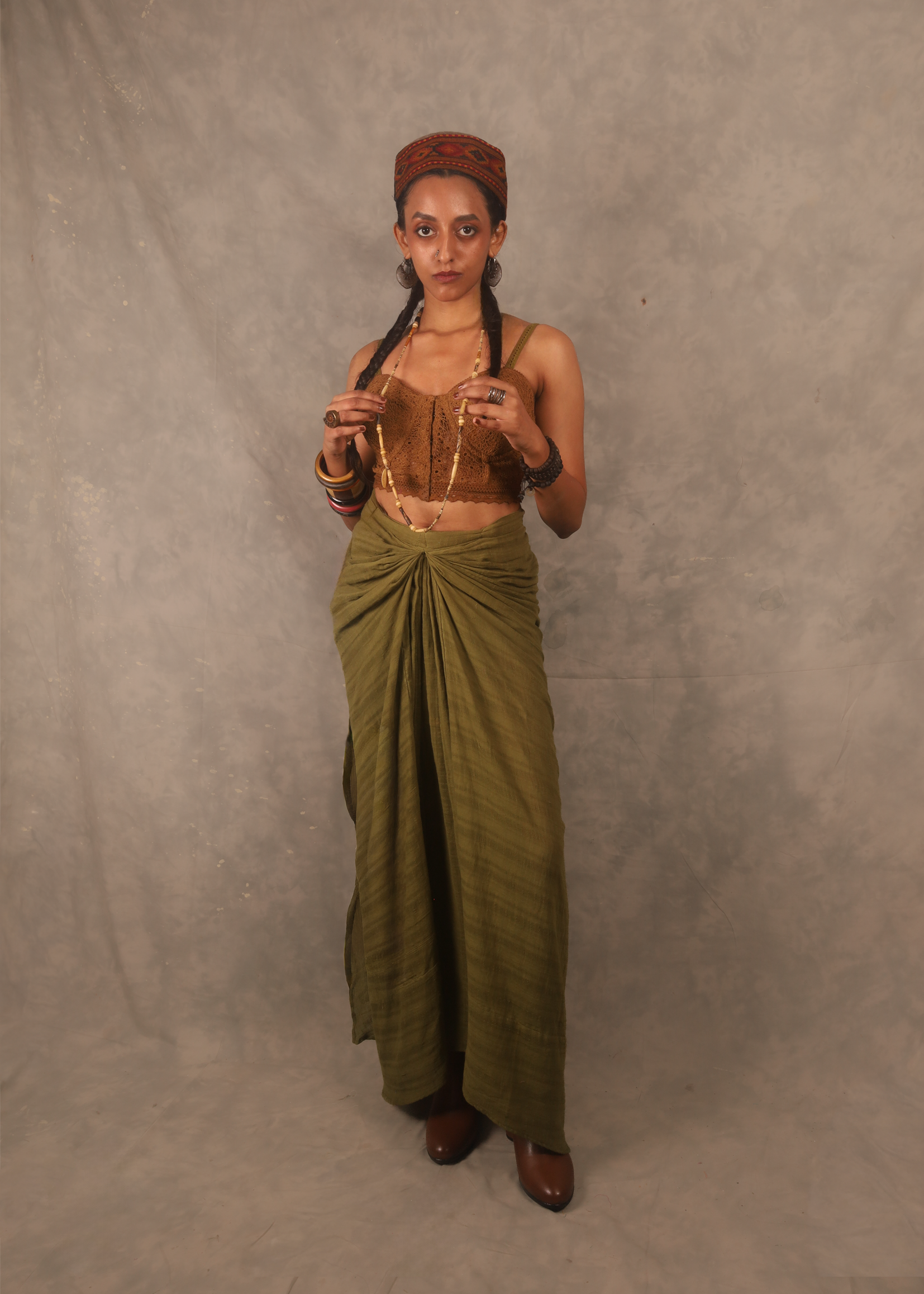 Kefi Gathered wrap skirt - Henna TheKefiHouse
