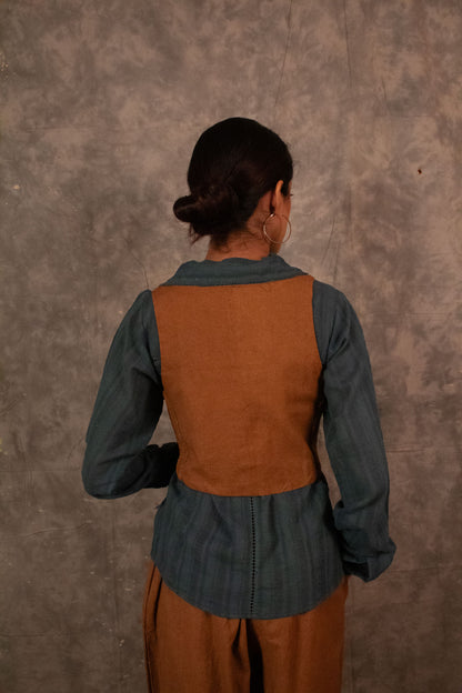 Reversible Jerkin - Pine/Lapiz TheKefiHouse